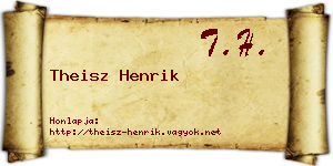 Theisz Henrik névjegykártya